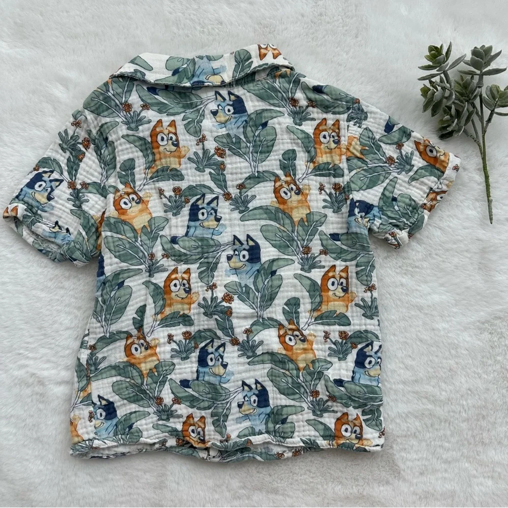Bluey | EUC - Hawaiian Bluey Button Down - Size 4T_2